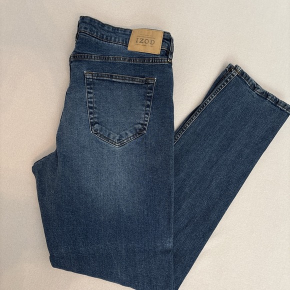 Izod Other - Izod 36x34 Straight Fit STRETCH Slim Jeans Blue Denim Cotton Blend EUC Fast Ship